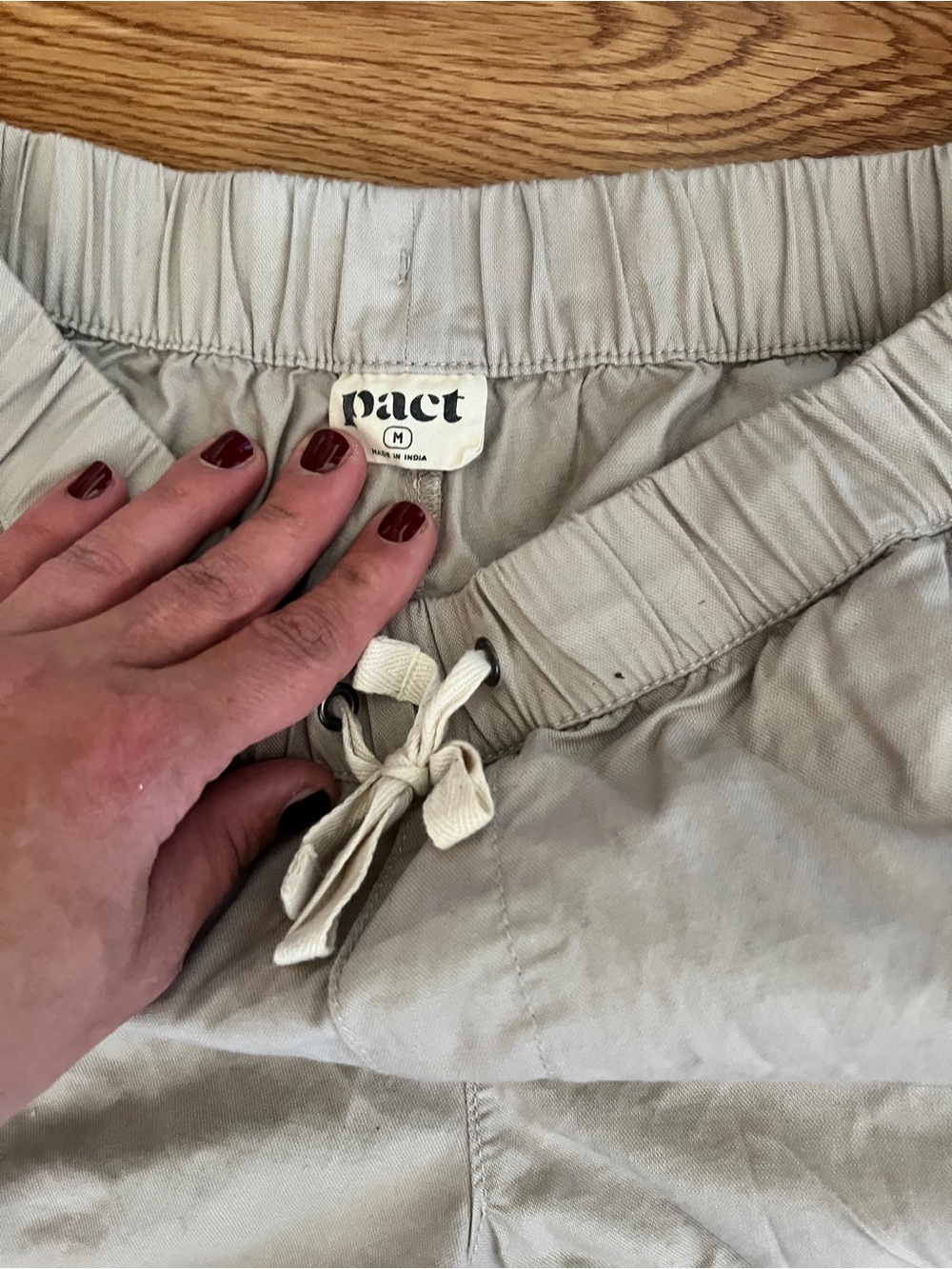 Pact Drawstring Elastic Waist Shorts — Light Tan